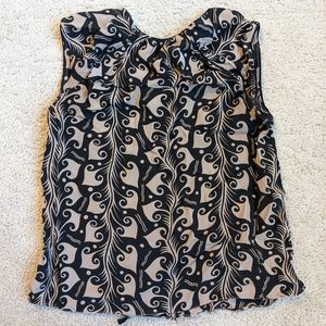 [3/$15] Marni Sleeveless Brown Black Printed Blouse Sz IT38 (PLS READ NOTES)